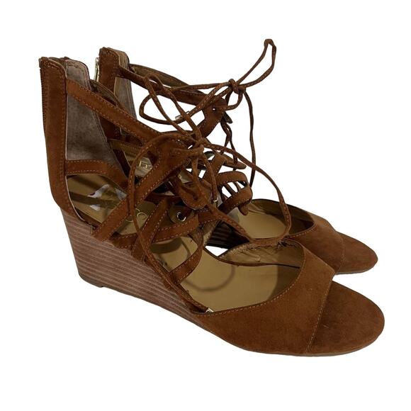 Franco Sarto Mollie Wedge Sandals Brown Size 10 - Picture 3 of 10